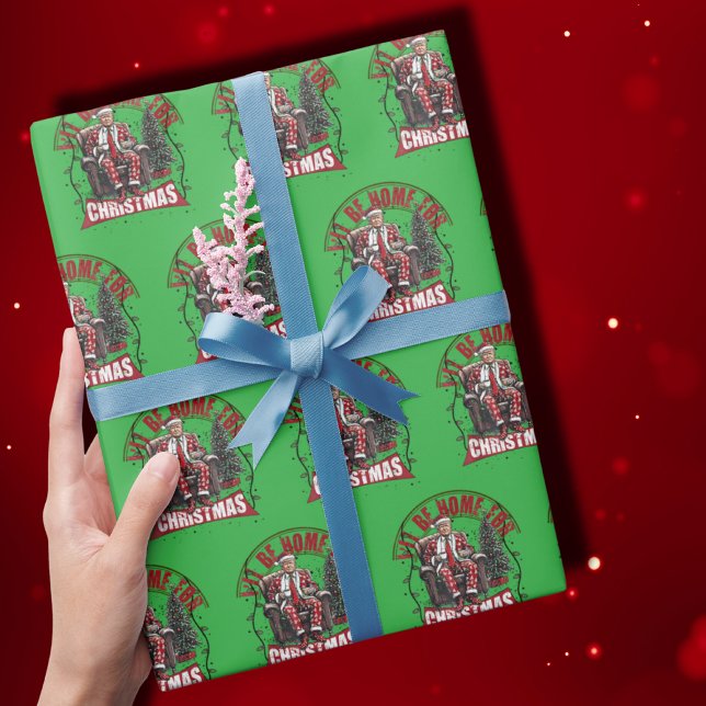 Trump I'll Be Home For Christmas Presentpapper (Skapare uppladdad)