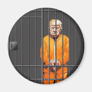 Trump in Jail 24-tums Circle Magnet