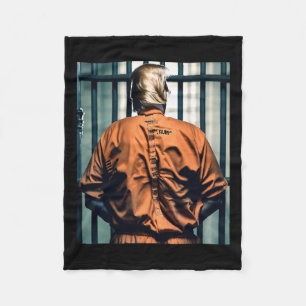 Trump in Jail Orange Jumpdress Hand Cuffed Guilty Fleecefilt