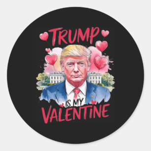 Trump in My Valentine Funny Valentine Day Pappa" Runt Klistermärke