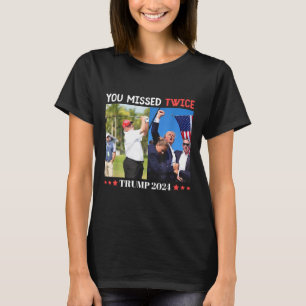 Trump Ination Attempt Trump 2024 du missade två gå T Shirt