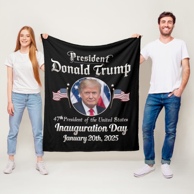 Trump Inauguration Day 2025 47:e USA:s president Fleecefilt (På plats)