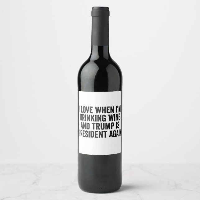 Trump inauguration Day Vin Älskare Vinflaska Etikett (Framsida)