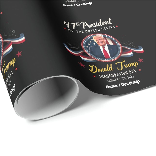 Trump Inauguration Jan 20:e, 2025 Firande Presentpapper (Rullad Hörn)