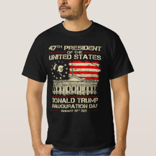 Trump Inauguration Trump 2025 Flagga American 47th T Shirt