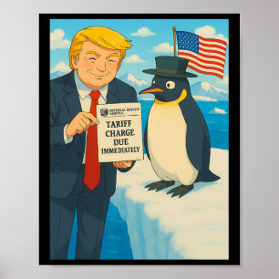 Trump inför tariff på pingvin anime politik Me Poster