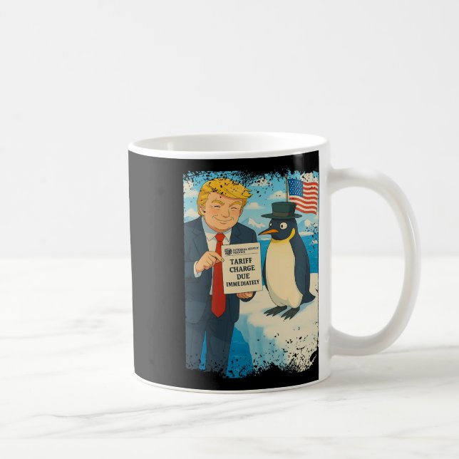 Trump inför tull Penguin Anime Politik Meme D Kaffemugg (Höger)