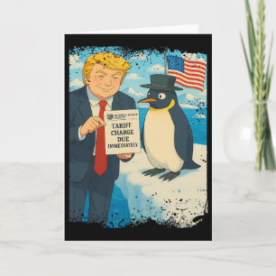 Trump inför tull Penguin Anime Politik Meme D Kort