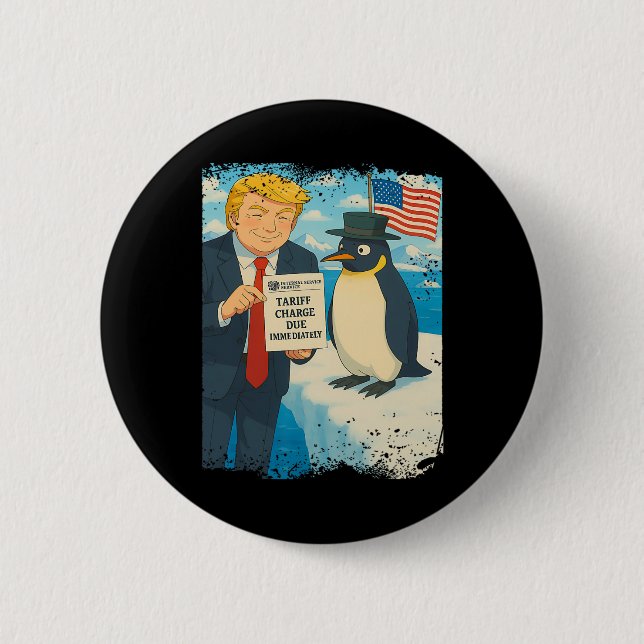 Trump inför tull Penguins Anime Politik Meme D Knapp (Framsida)