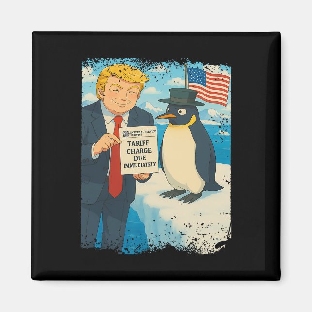 Trump inför tull Penguins Anime Politik Meme D Magnet (Framsidan)