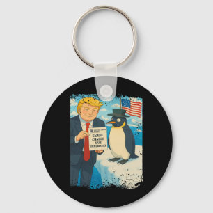 Trump inför tull Pinguin Anime Politik Meme D Nyckelring