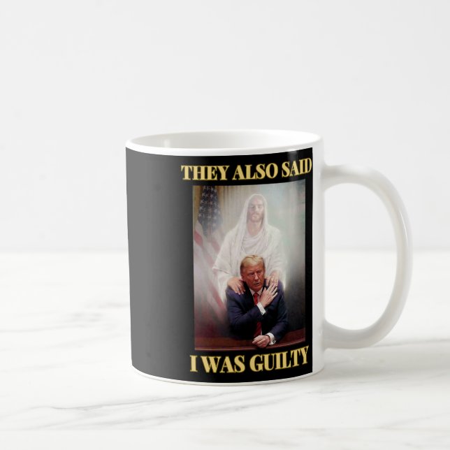 Trump Inte Guilty Jesus Kristus Patriot Pray Maga Kaffemugg (Höger)