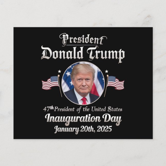 Trump invigning dag 2025 47:e USA:s president Flygblad (Framsidan)