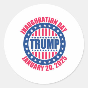 Trump invigning dag 2025 Usa Patriotisk Januari  Runt Klistermärke