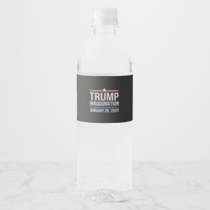 Trump invigning dag januari 2025 President Vattenflaskor Etikett