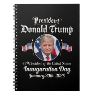 Trump invigningsdag 2025 47:e USA president Anteckningsbok
