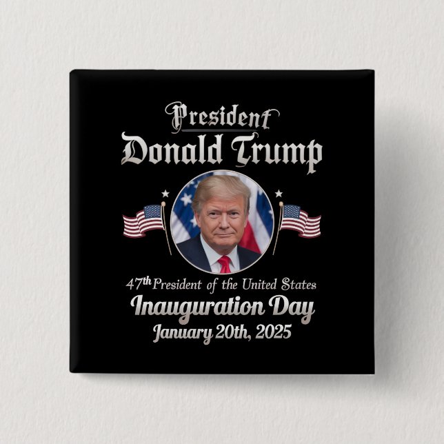 Trump invigningsdag 2025 47:e USA president Knapp (Framsida)