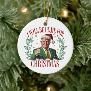 Trump Jag Kommer Hem till Jul 2024 Julgransprydnad Keramik