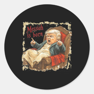 Trump Jesus Kristus, god jul Runt Klistermärke