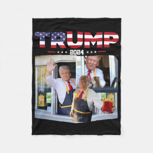 Trump Jobbar I Drive-thru Snabbmatarbetare Fransk Fleecefilt