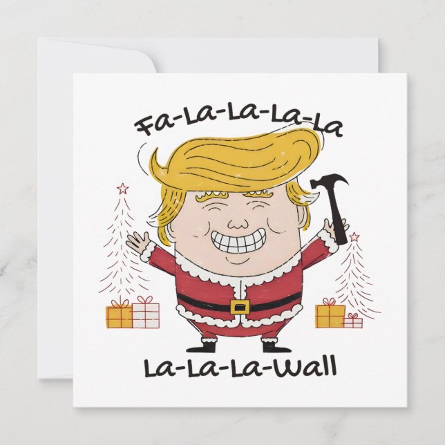 Trump jul Fa La La La Wall Julkort (Framsida)