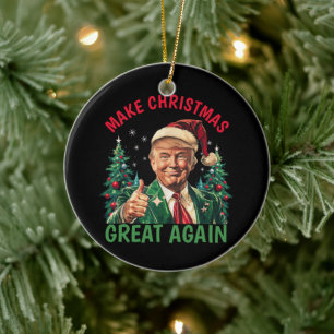 Trump jul, gör julen Underbar igen Julgransprydnad Keramik