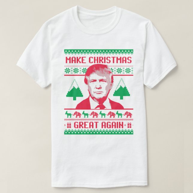 Trump jul - Gör julen Underbar igen T Shirt (Design framsida)