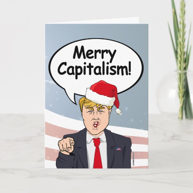 Trump-julkort - Merry Capitalism - Helgkort (Framsida)