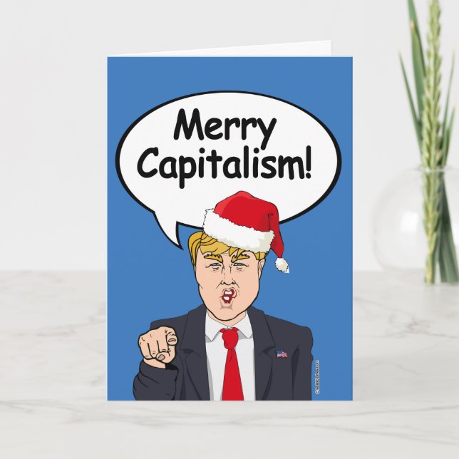 Trump-julkort - Merry Capitalism - Helgkort (Framsida)