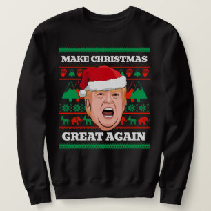 Trump julsötare Gör jul Underbar igen Lång Ärmad Tröja
