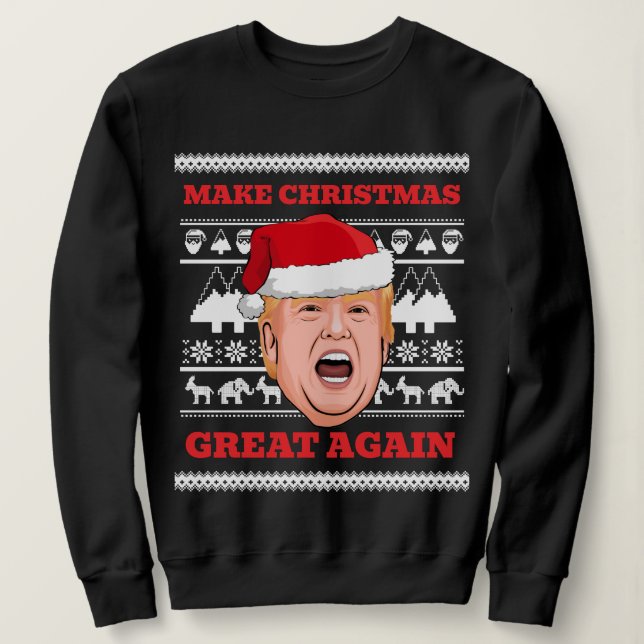 Trump julsötare Gör jul Underbar igen T Shirt (Design framsida)