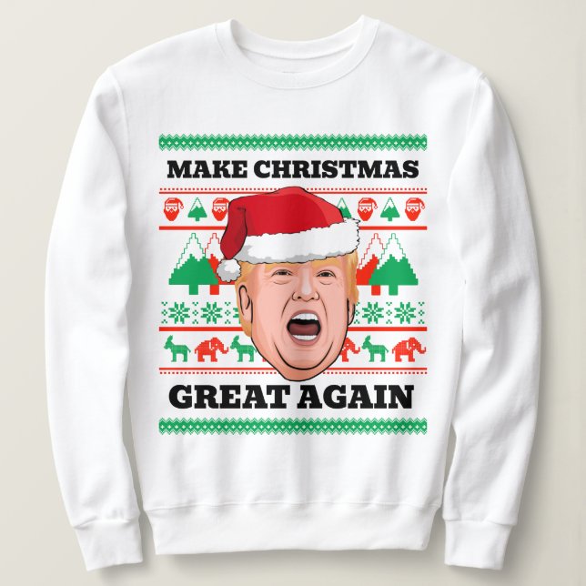 Trump julsötare Gör jul Underbar igen T Shirt (Design framsida)