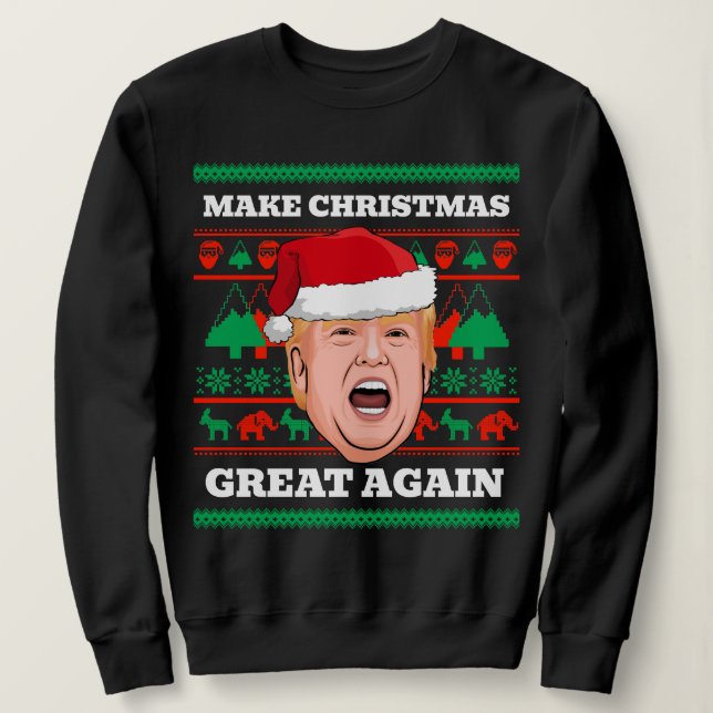 Trump julsötare Gör jul Underbar igen T Shirt (Design framsida)