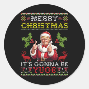 Trump Jultomten God jul Day... Det är snart B Runt Klistermärke