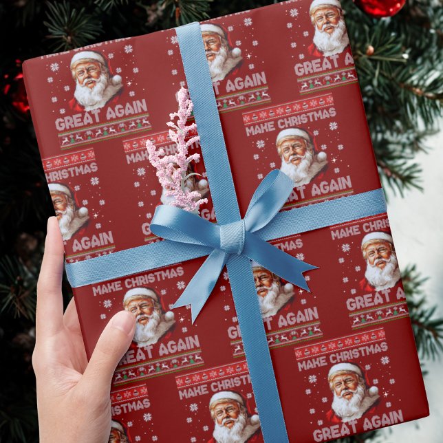 Trump Jultomten Gör julen Underbar igen röd Presentpapper (Skapare uppladdad)