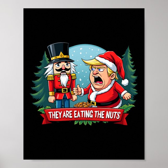 Trump Jultomten med Nutcracker de äter Poster (Framsidan)