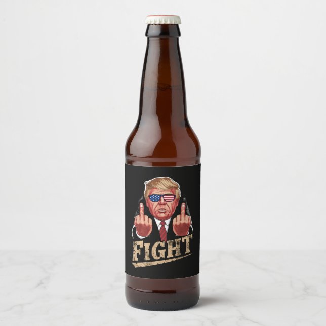 Trump Kamp US Val Retro Vintage Ölflaska Etikett (Framsida)