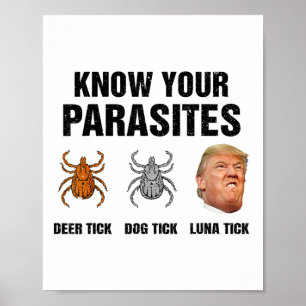 Trump Känn Dina Parasiter Hjortfästing Hundfästing Poster