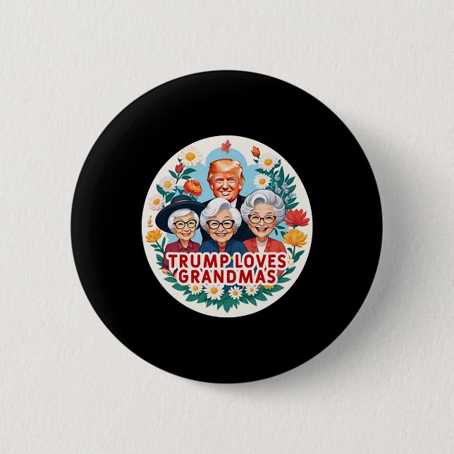 Trump Kärlek Grandmas Grandma Mors dag Knapp (Framsida)