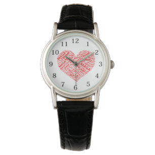 Trump Kärlek Heart Ord Cloud Art Armbandsur