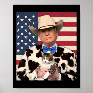 Trump katttröja Rolig cowboy Donald Trump 2025 Ame Poster