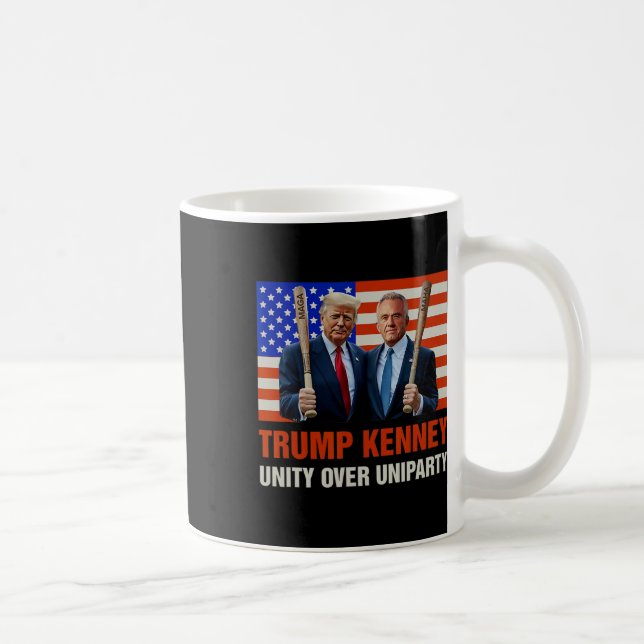 Trump Kennedy Unity over Uniparty 2024 Funny Val Kaffemugg (Höger)