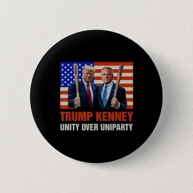 Trump Kennedy-unity över Uniparty 2025 Roligt Val Knapp (Framsida)