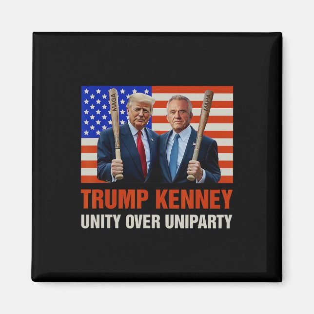 Trump Kennedy-unity över Uniparty 2025 Roligt Val Magnet (Framsidan)