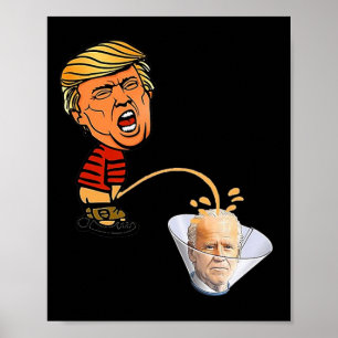 Trump kissar på Biden Poster