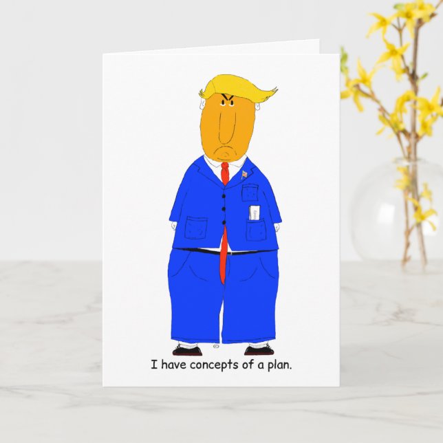 Trump Koncept av en Plan Skämtkort Kort (Gul blomma)