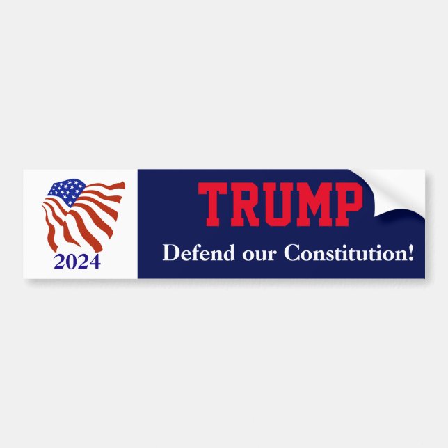 Trump-konstitutionens Flagga Val Bumper Sticker Bildekal (Framsidan)