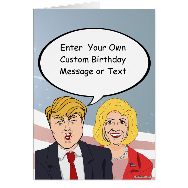 Trump kontra Trump Birthday Card - Anpassa din  Hälsningskort (Framsidan)