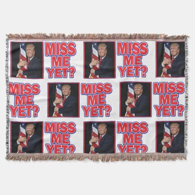 Trump krämar Flagga Miss Me ännu. Filt (Framsidan)