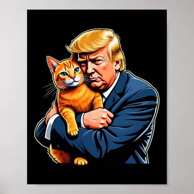 Trump kramar orange katt rolig 2024 val meme poster (Framsidan)